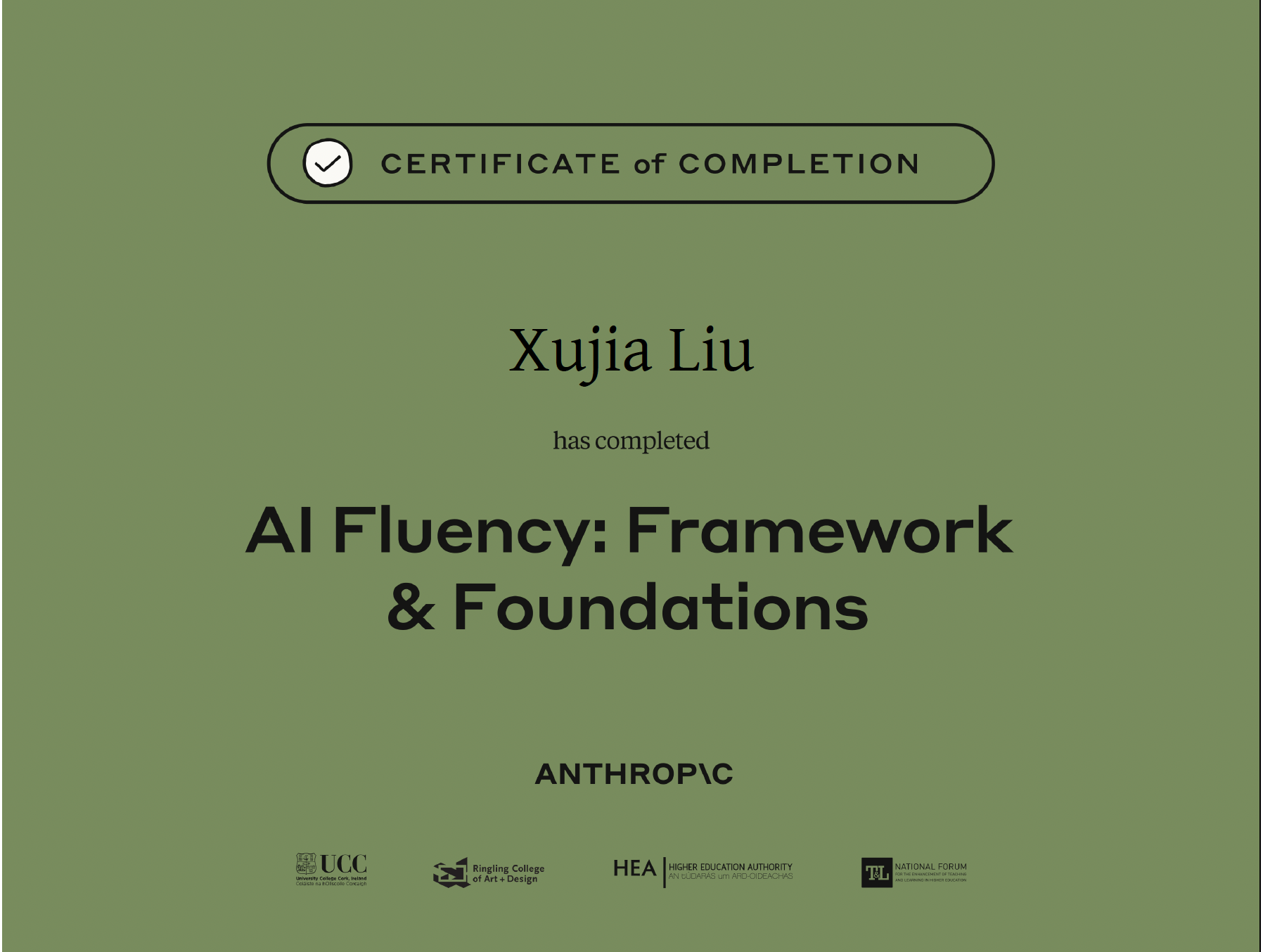 Certificate of Completion